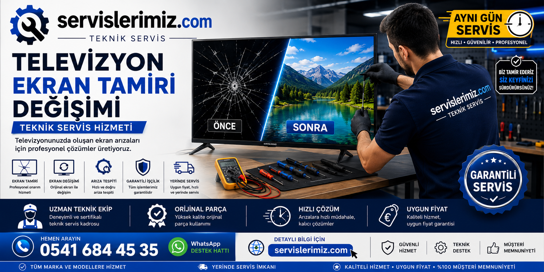 Televizyon ekran değişimi tamiri